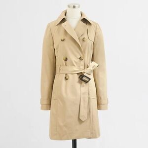 J. Crew Factory Classic Tan Double-Breasted Trench Coat